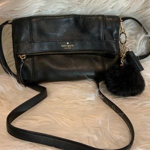 Black Genuine Leather Kate Spade Crossbody Purse